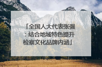 全国人大代表张强：结合地域特色提升检察文化品牌内涵